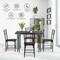 5 Pieces Wood Rectangular Dining Table Chair Set with Curving Backrest and Iron Frame